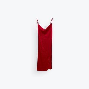 Red Slip Dress w/a Slit